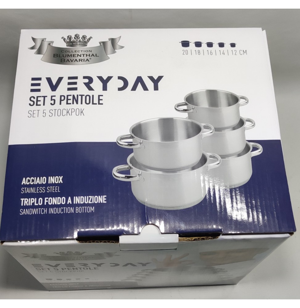 SET 5 PENTOLE INOX BLUMENTHAL BAVARIA