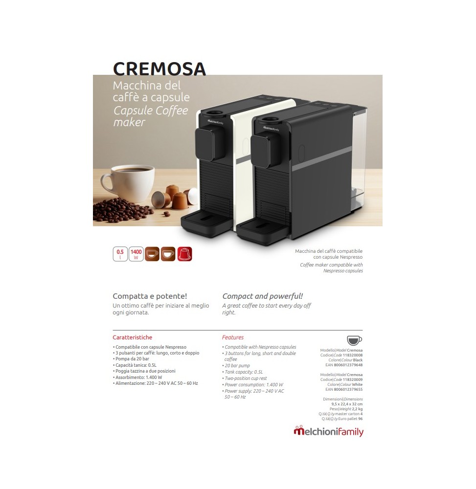 macchinetta del caffe cremosa Melchioni