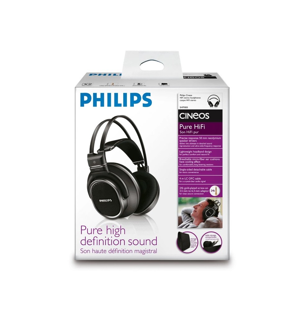 PHILIPS Cuffie Hi-Fi SHP9000/00 CINEOS PURO HI-FI & DEFINIZIONE SUONO TV SMART