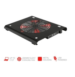 Trust GXT 277 Base Raffreddamento Gaming con Ventola Extra Large, per Laptop da 15,6", Metallo