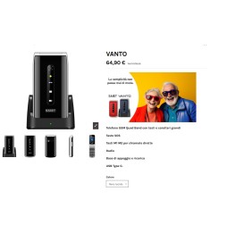 Telefono VANTO NERO LUCIDO