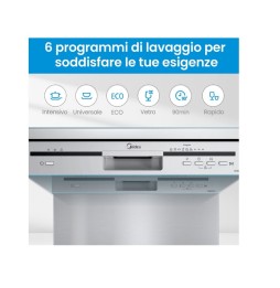 MIDEA MFD60S131X-IT LAVASTOVIGLIE, 59,8 cm, Nuova Classe E